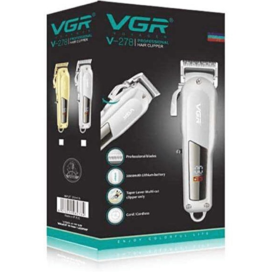 ماشین اصلاح وی جی آر مدل V-278 با تیغه استیل و برش مستقیم